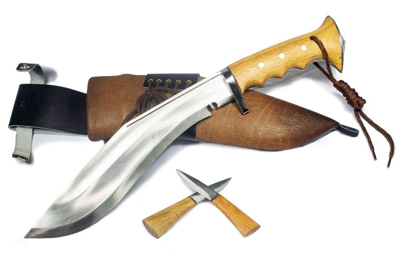 EGKH-13 colių pritaikytas rankų darbo kukri peilis - Khukuri peiliai iš Nepalo - labai stiprūs naudojant ašmenis - paruošti naudoti
