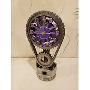 🎉 CHEVY SMALL BLOCK TIMING CHAIN CLOCK, MOTORISIERT, ROTIEREND.