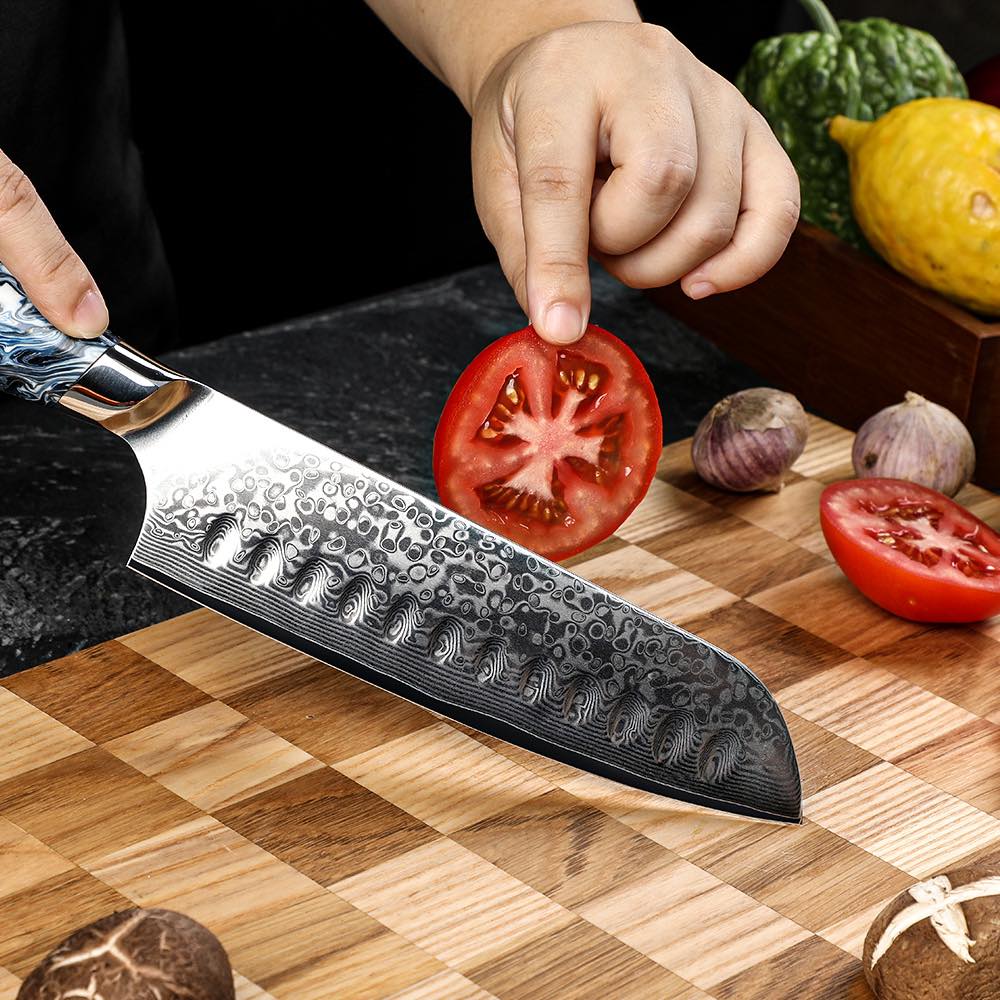 Suraisu 5-Piece Kitchen Knife Set - Chef | Bread | Santoku | Paring Knife - Starry Night Collection