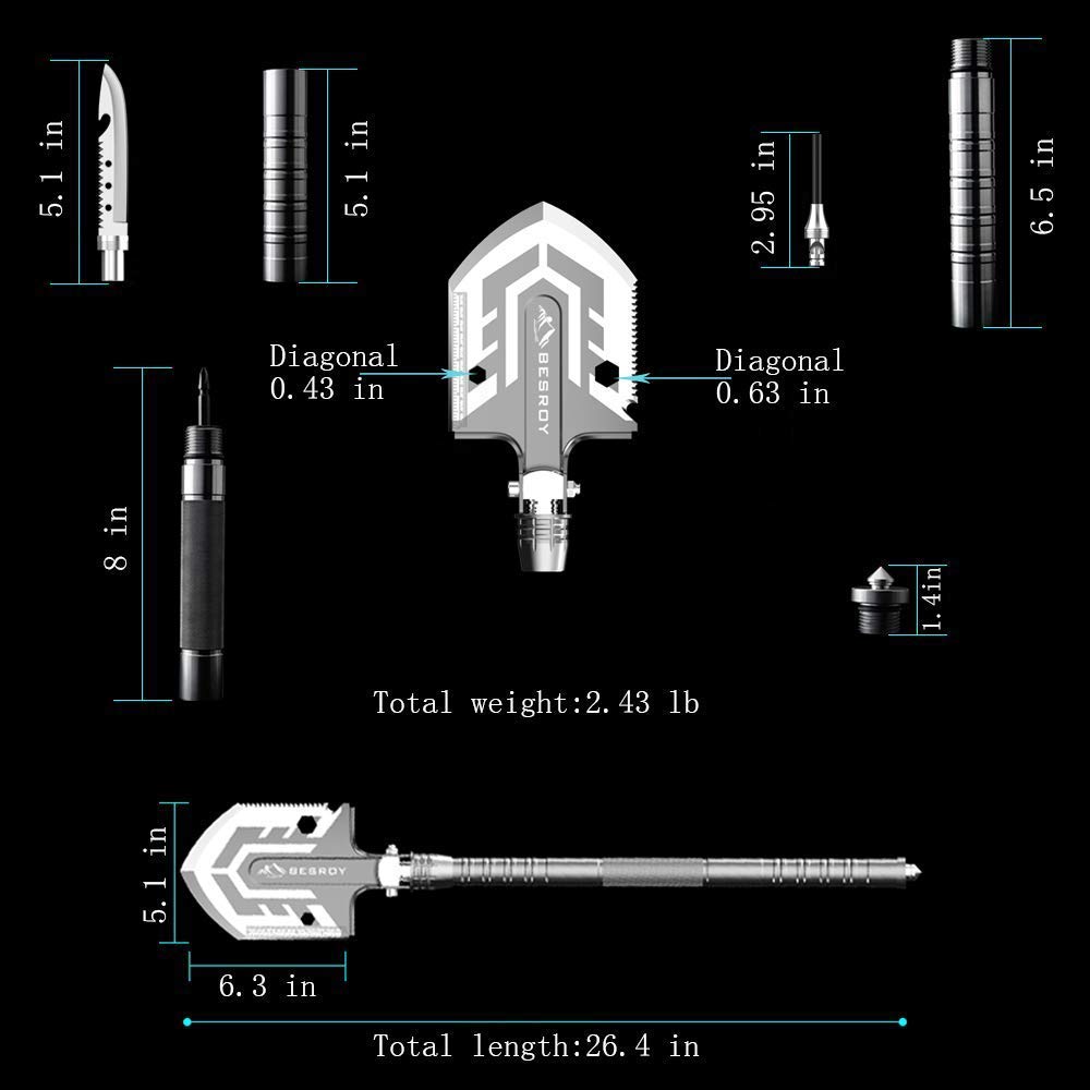 ⚒️⚒️Lopata tactica Lopata pliabila multifunctionala 23-in-1 Instrumentul suprem de supravietuire