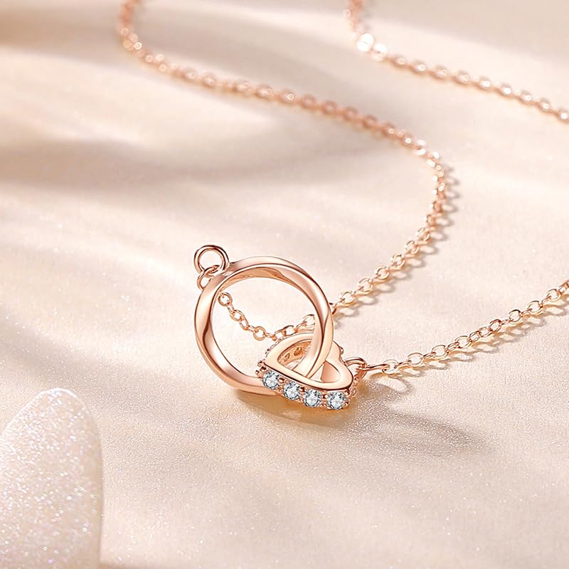 🔮Colier cu inel dublu Swarovski Möbius❤Vânzare limitată în întreaga lume fără garanție💎