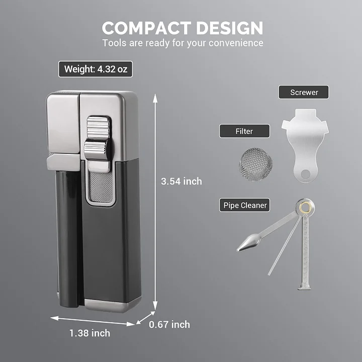 YUSUD Set 2 in 1 accendini portatili per tubi in metallo