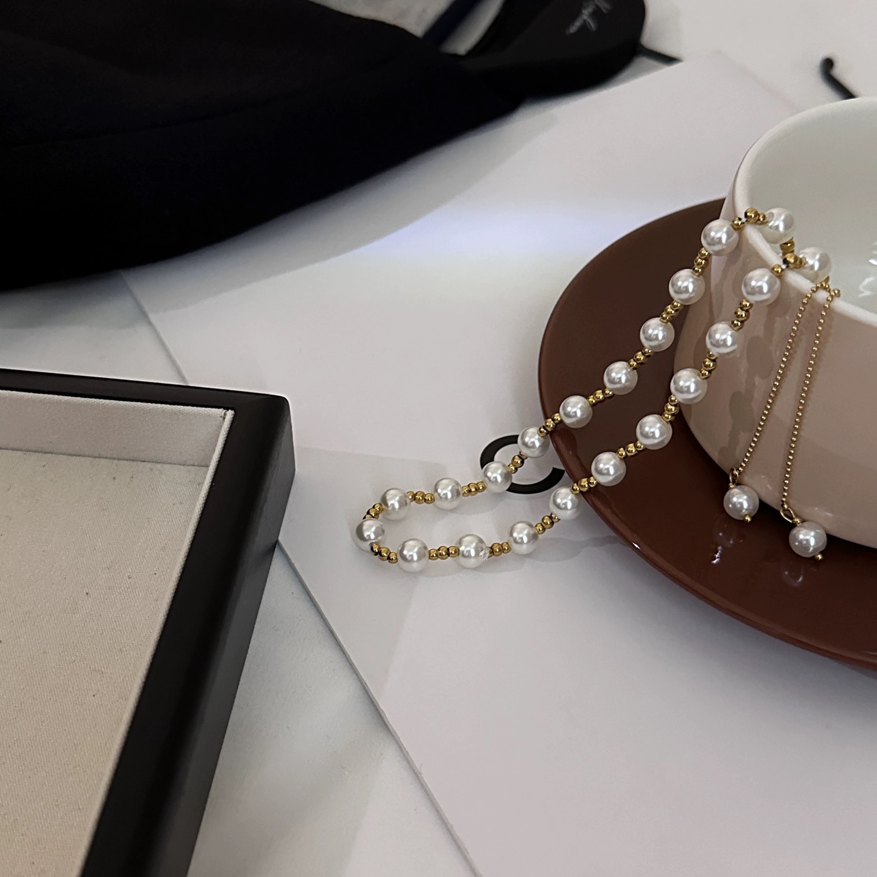 Swarovski Ελαφρύ πολυτελές μαργαριτάρι κλείδας αλυσίδα