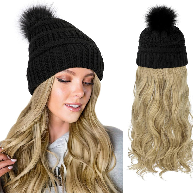 New Warm Detachable One-Piece Big Wave Wig Knit Hat(50% OFF)