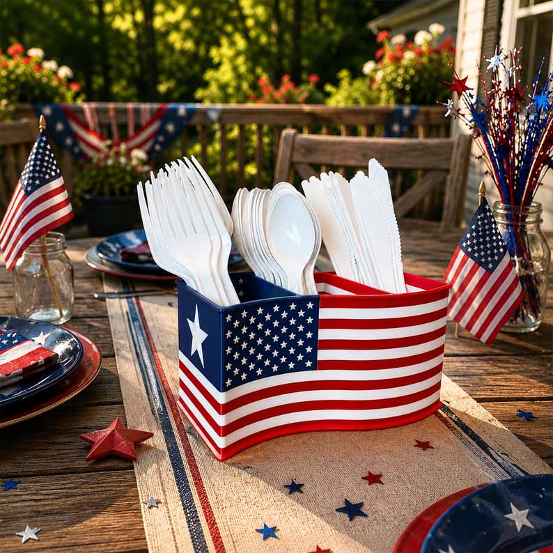 🎁Last Day 60% OFF - Patriotic Cutlery Straw Holder