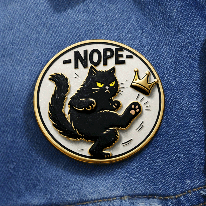 “NO KINGS – NOPE Cat” Pin