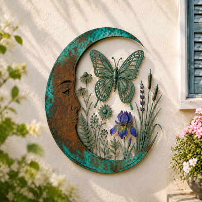 Crescent Moon Butterfly Wall Decor