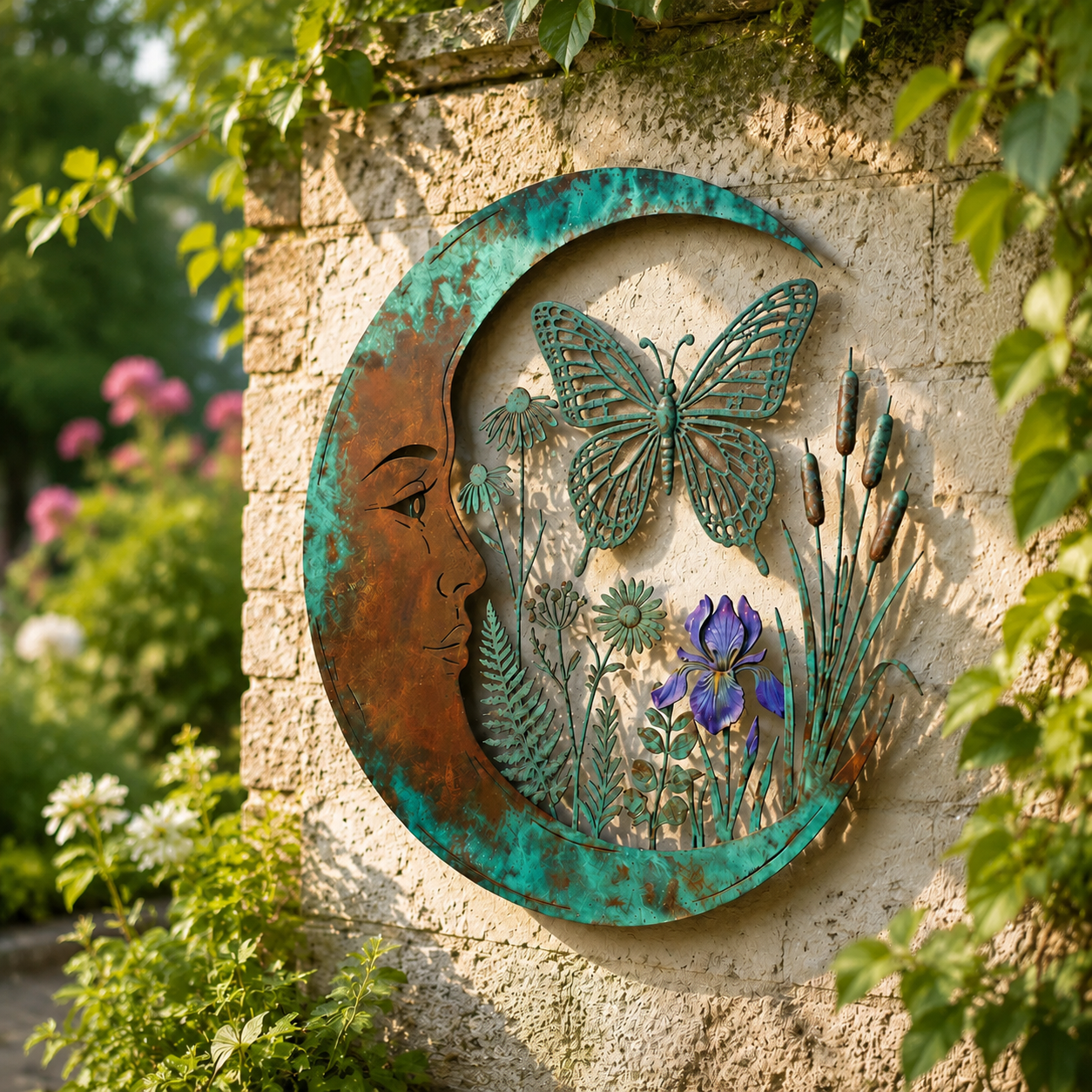 Crescent Moon Butterfly Wall Decor