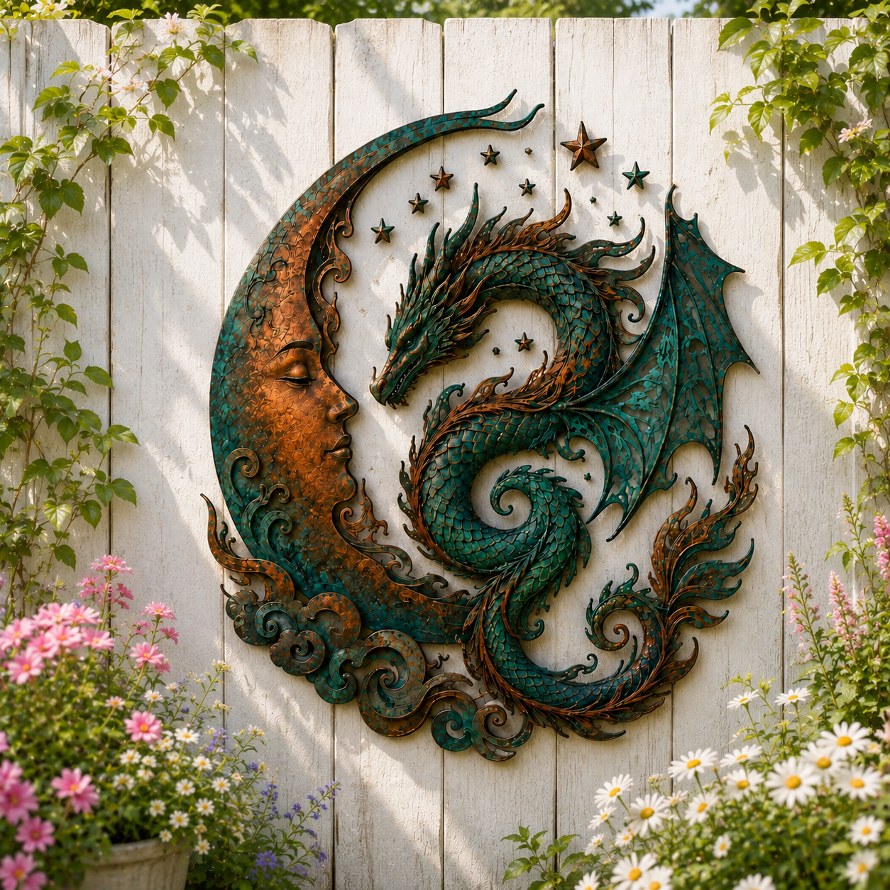 Crescent Moon Dragon Wall Decor