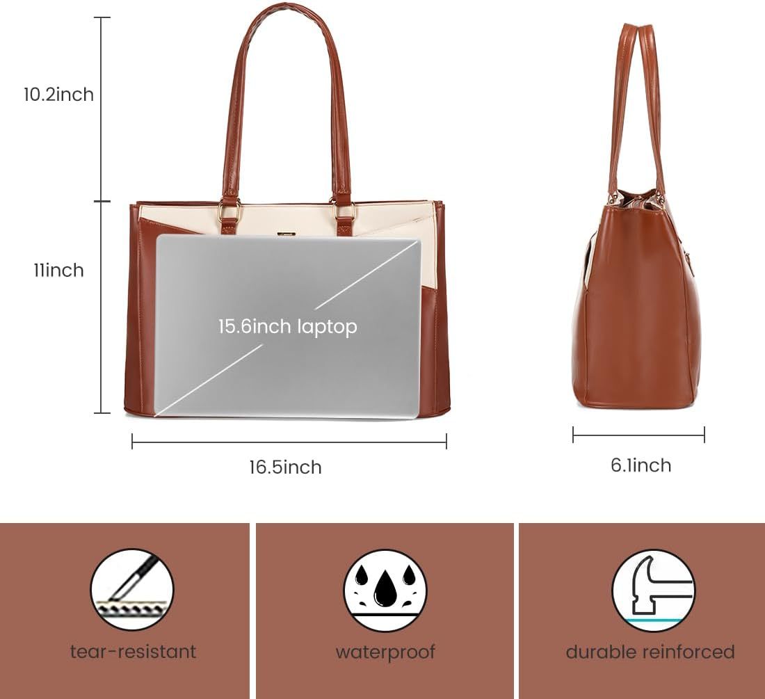 Laptop Tote Bag Waterproof Leather Computer Bags Business