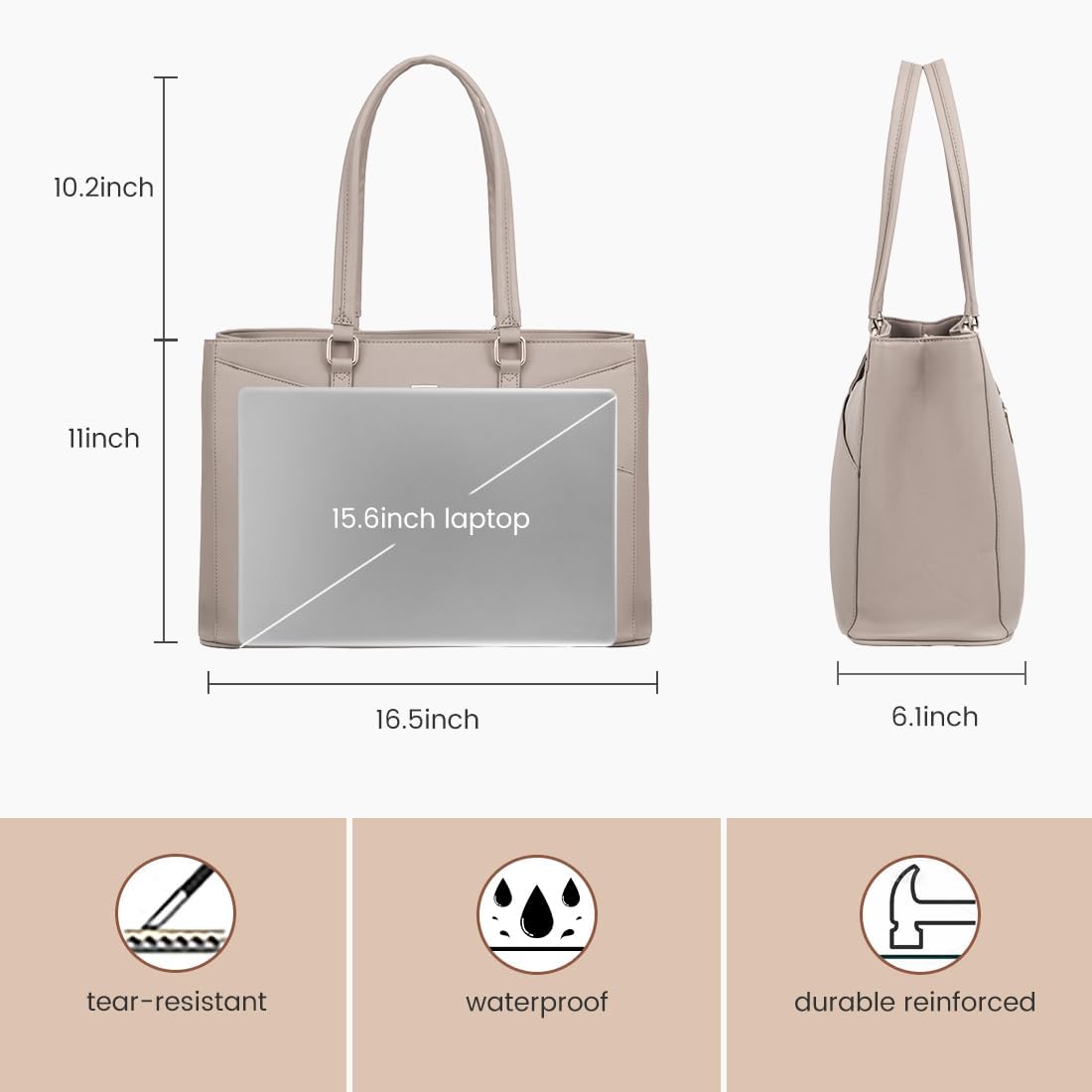 Laptop Tote Bag Waterproof Leather Computer Bags Business