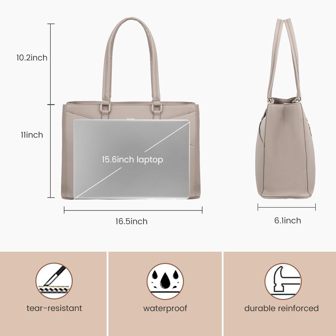 Laptop Tote Bag Waterproof Leather Computer Bags Business