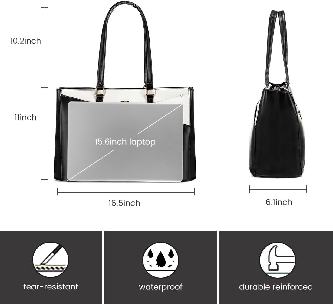 Laptop Tote Bag Waterproof Leather Computer Bags Business