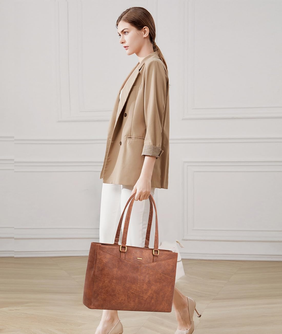 Laptop Tote Bag Waterproof Leather Computer Bags Business