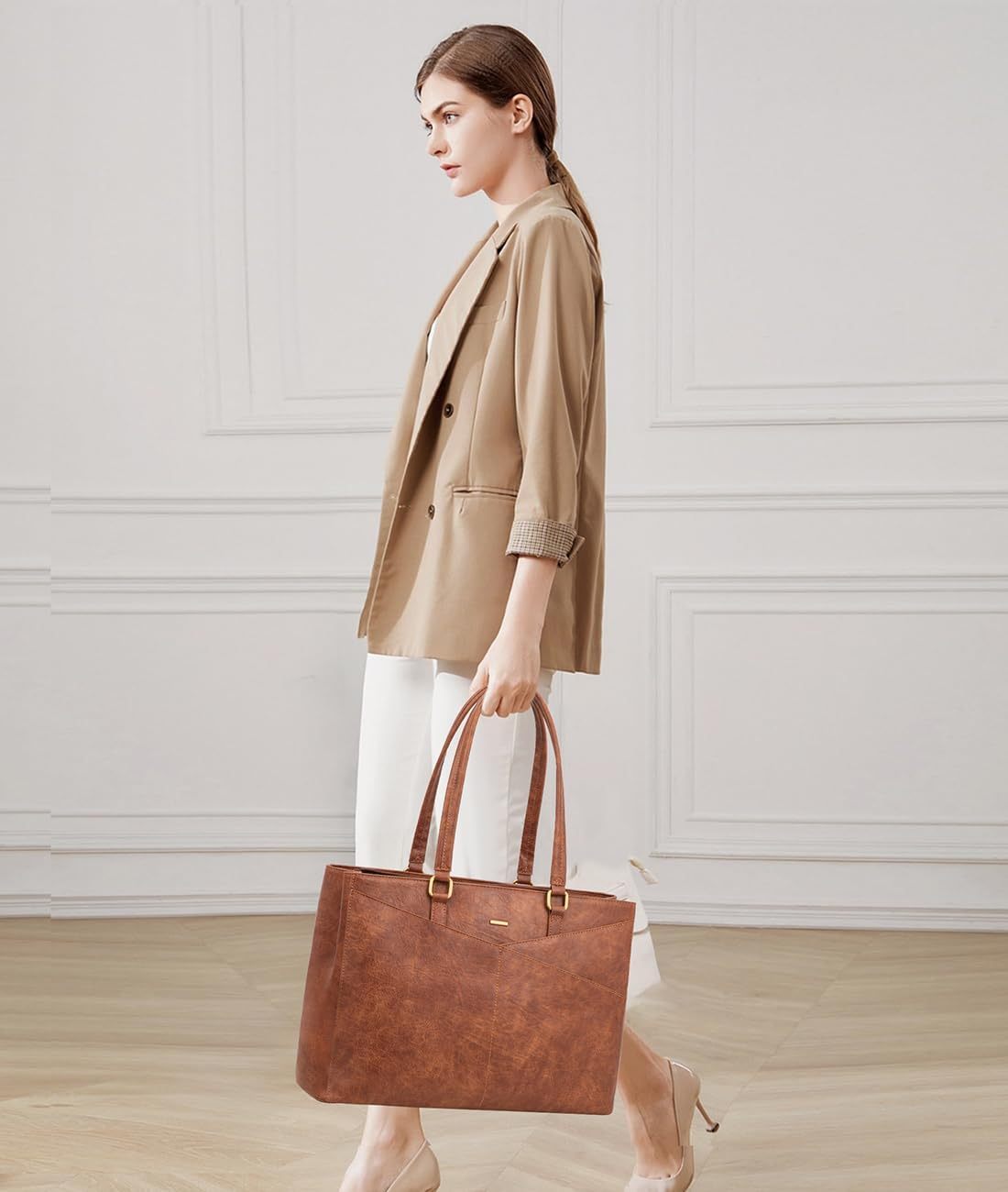 Laptop Tote Bag Waterproof Leather Computer Bags Business
