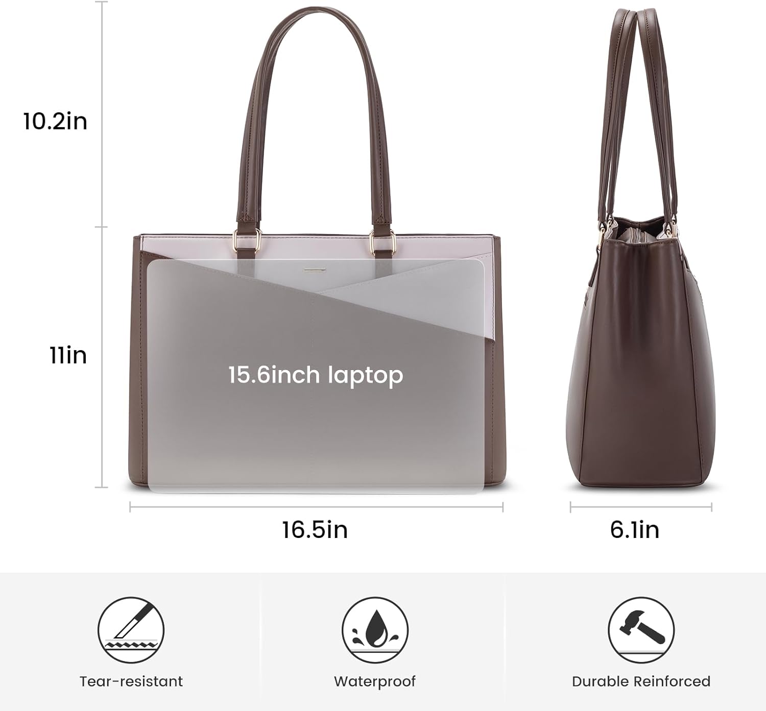 Laptop Tote Bag Waterproof Leather Computer Bags Business
