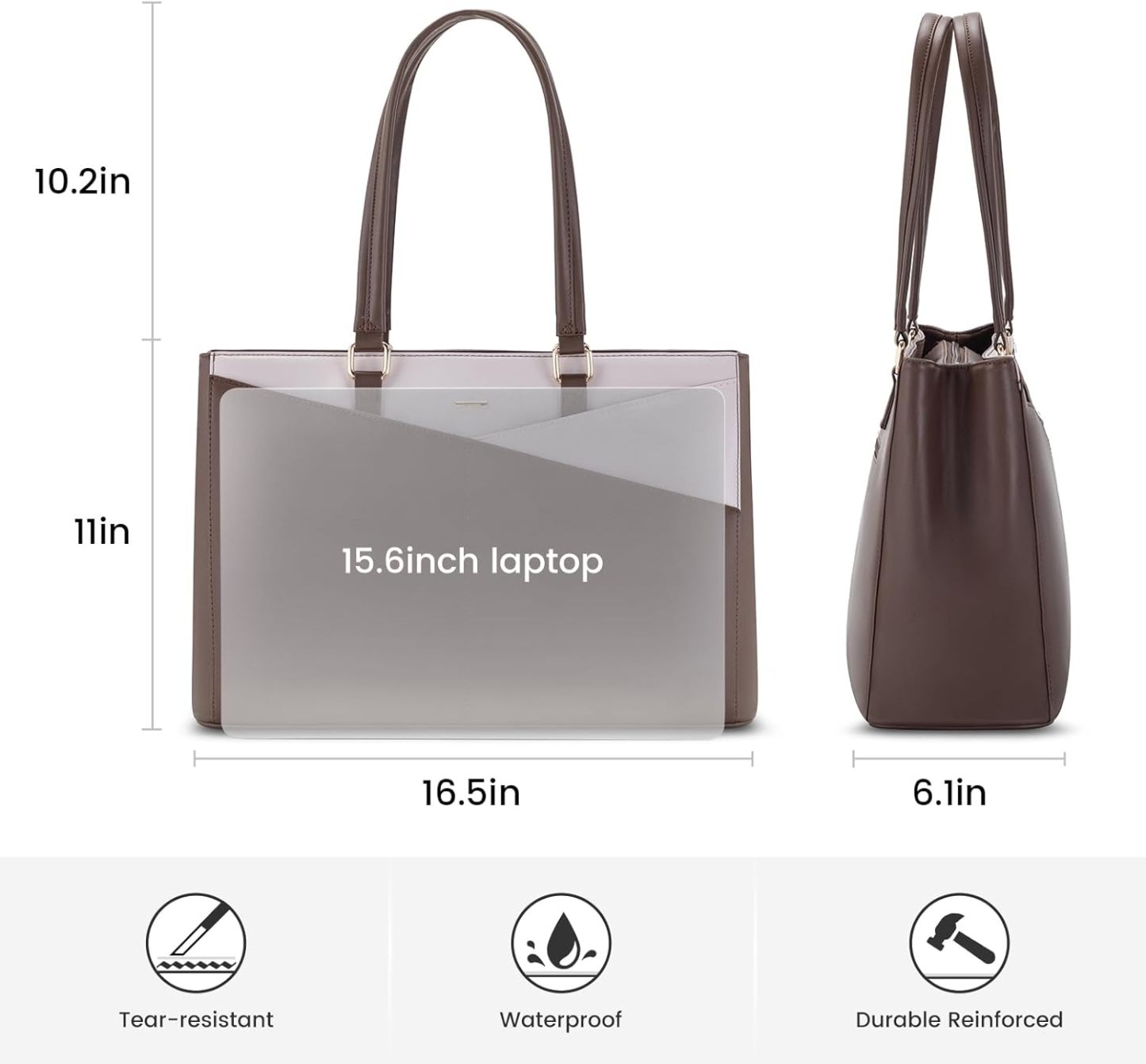 Laptop Tote Bag Waterproof Leather Computer Bags Business