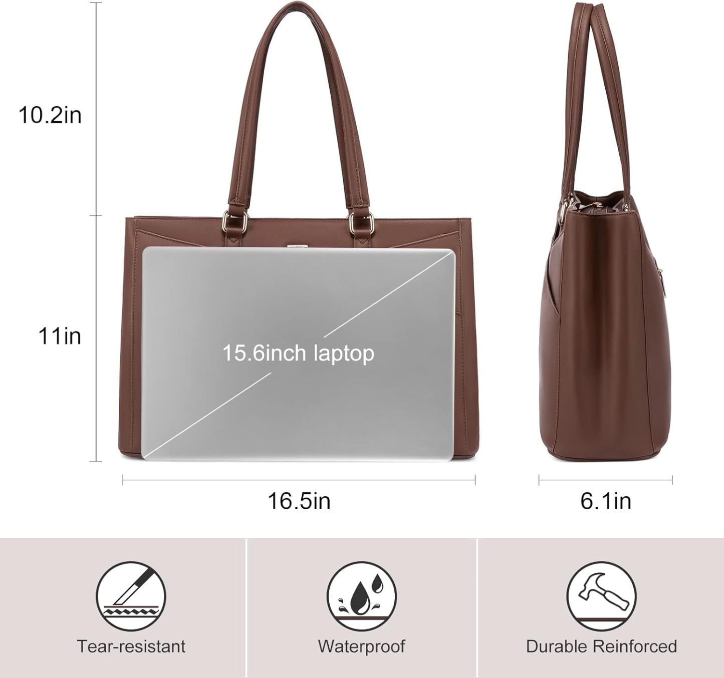 Laptop Tote Bag Waterproof Leather Computer Bags Business