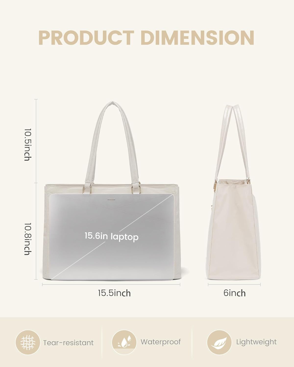 Laptop Tote Bag Waterproof Leather Computer Bags Business