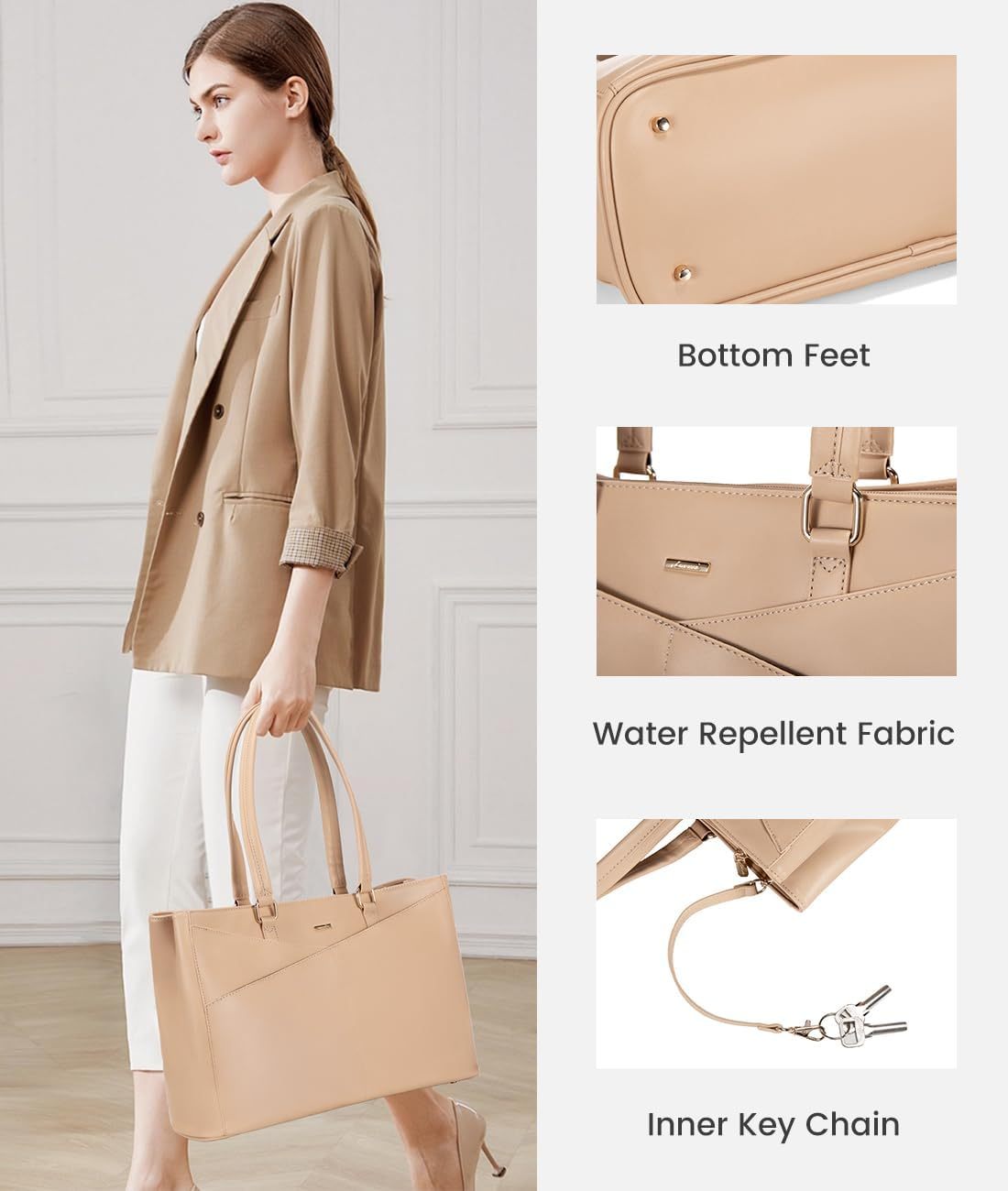 Laptop Tote Bag Waterproof Leather Computer Bags Business