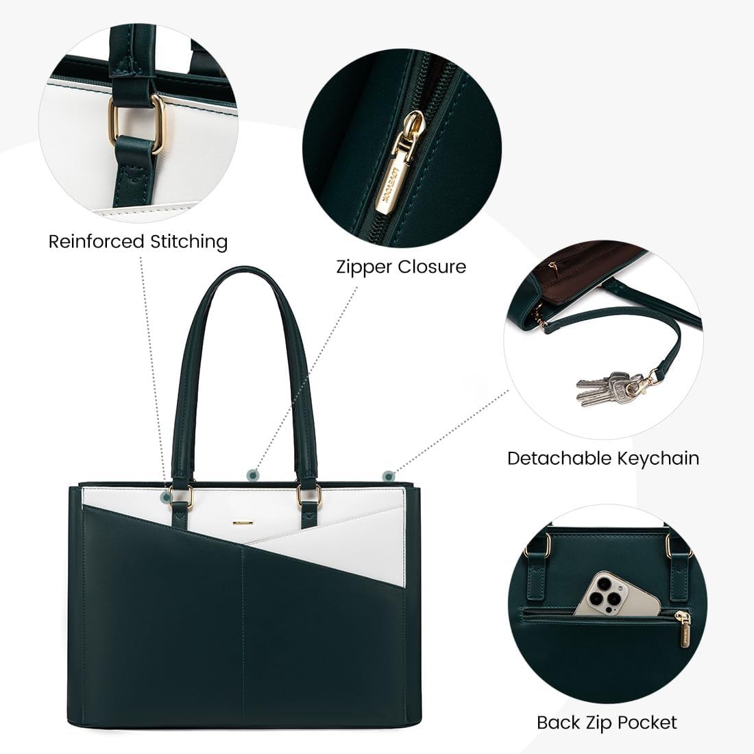 Laptop Tote Bag Waterproof Leather Computer Bags Business
