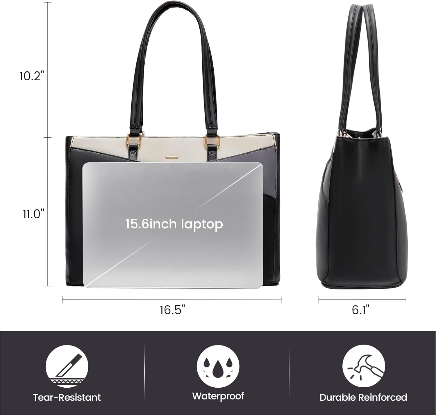 Laptop Tote Bag Waterproof Leather Computer Bags Business