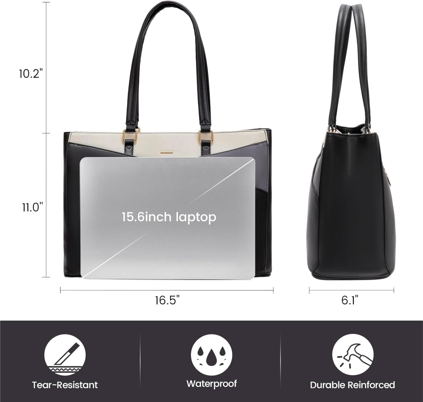 Laptop Tote Bag Waterproof Leather Computer Bags Business