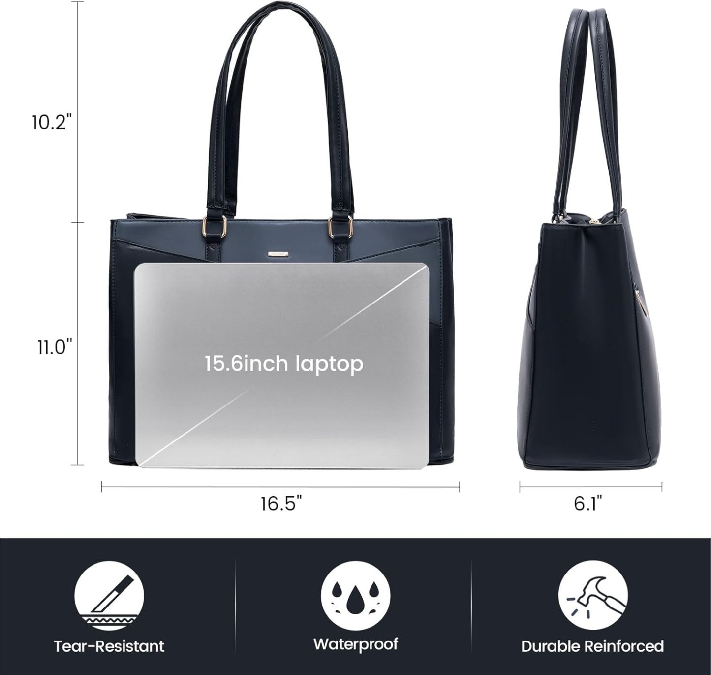 Laptop Tote Bag Waterproof Leather Computer Bags Business