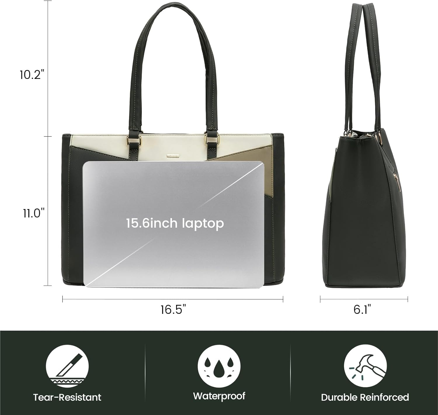 Laptop Tote Bag Waterproof Leather Computer Bags Business