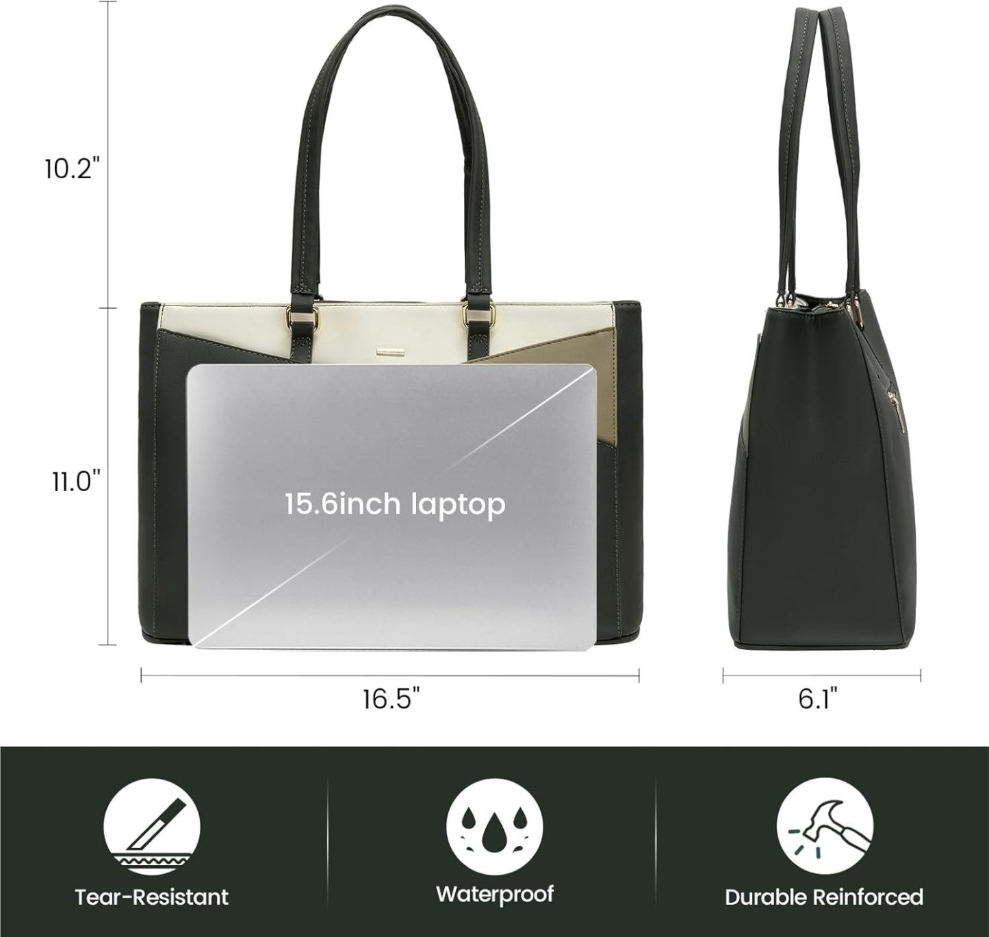 Laptop Tote Bag Waterproof Leather Computer Bags Business