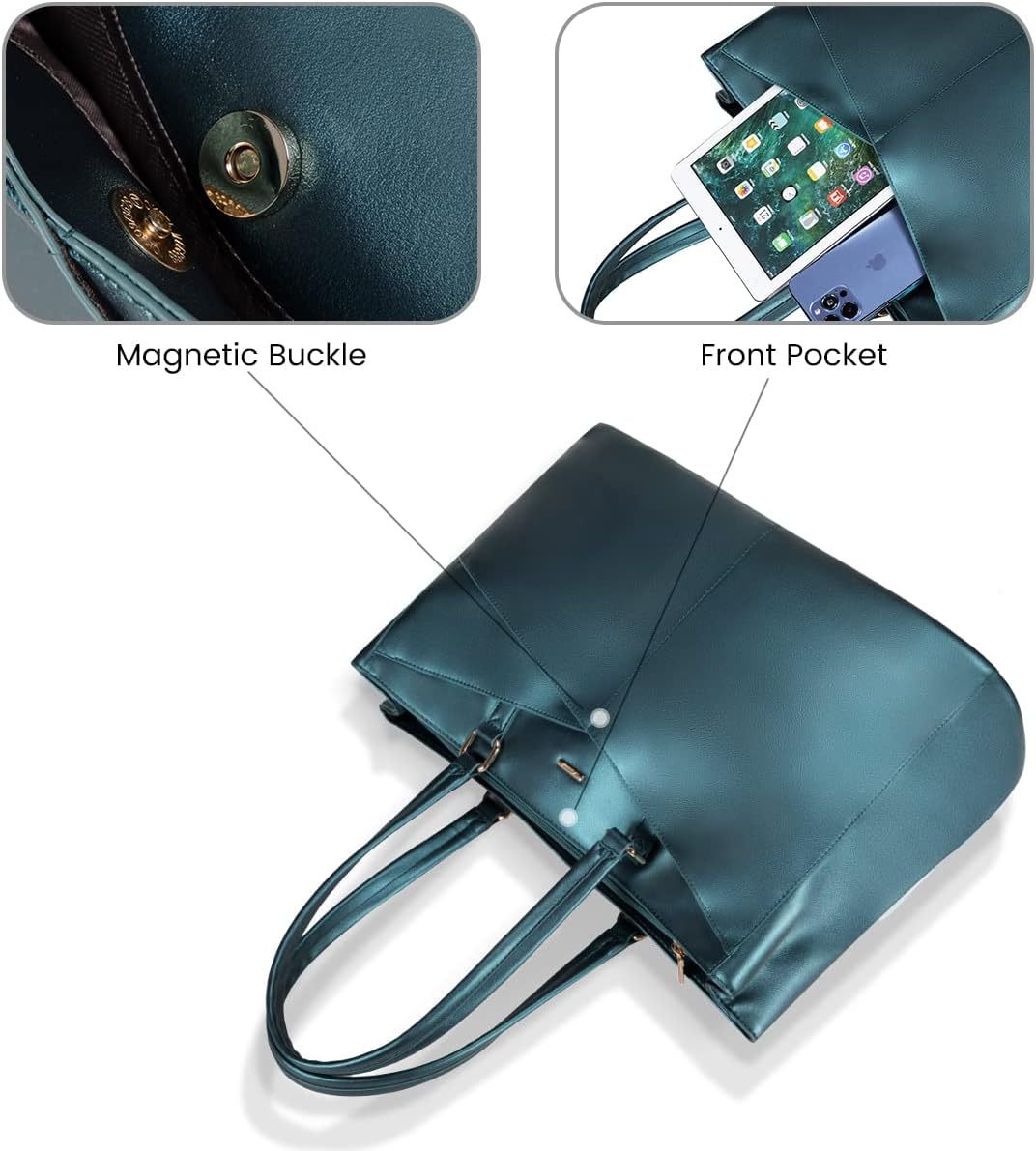 Laptop Tote Bag Waterproof Leather Computer Bags Business