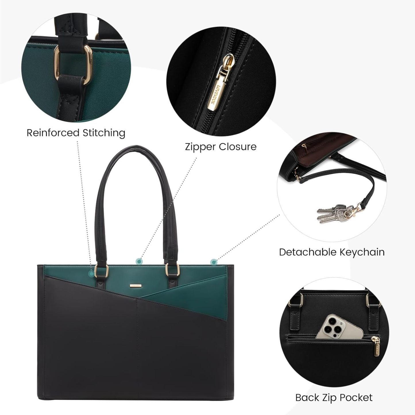 Laptop Tote Bag Waterproof Leather Computer Bags Business