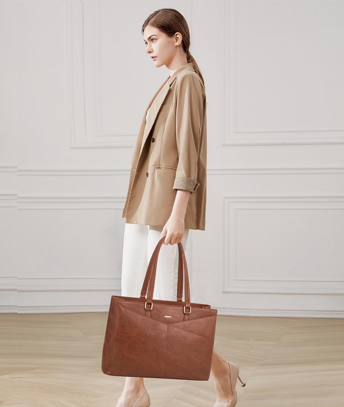 Laptop Tote Bag Waterproof Leather Computer Bags Business
