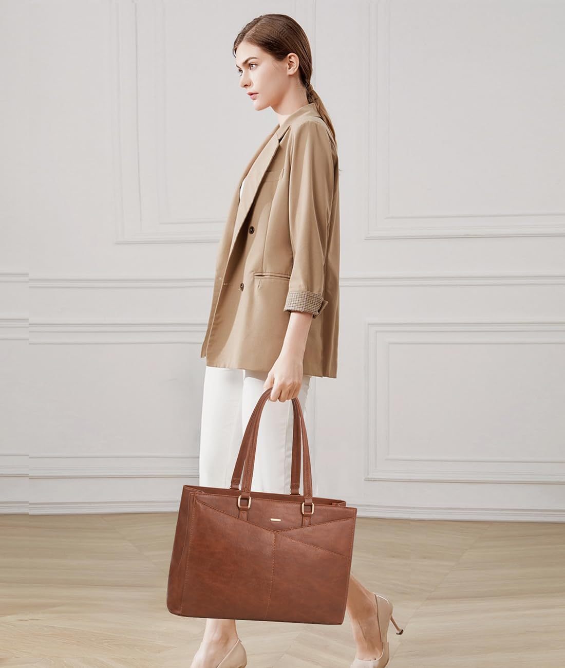 Laptop Tote Bag Waterproof Leather Computer Bags Business
