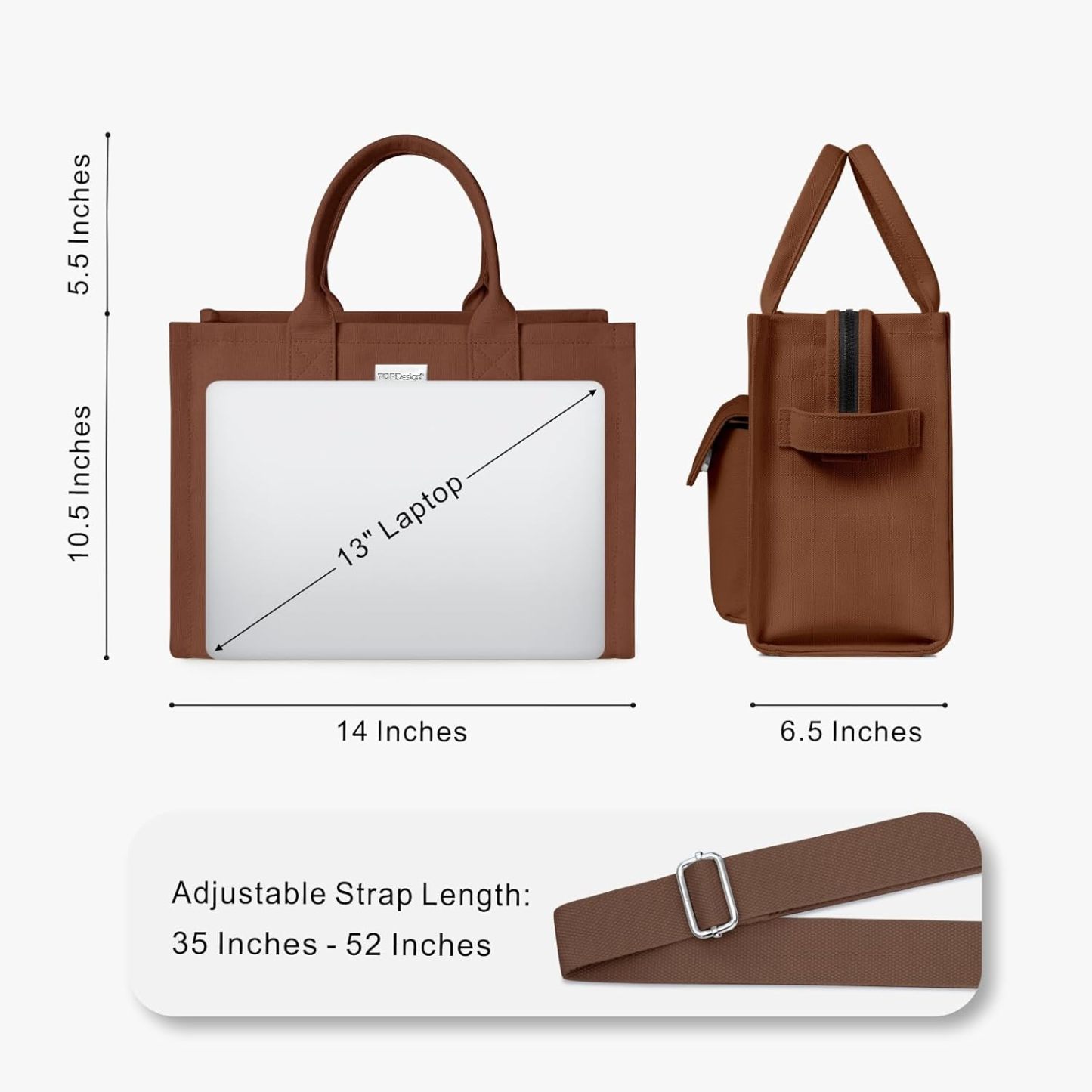 Heavy Duty Canvas Tote Bag for Women Handbag with Pockets