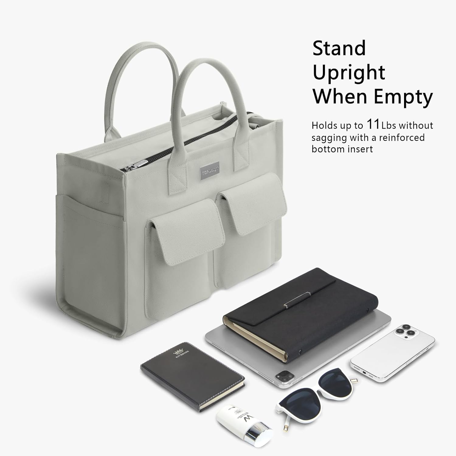 Heavy Duty Canvas Tote Bag for Women Handbag with Pockets
