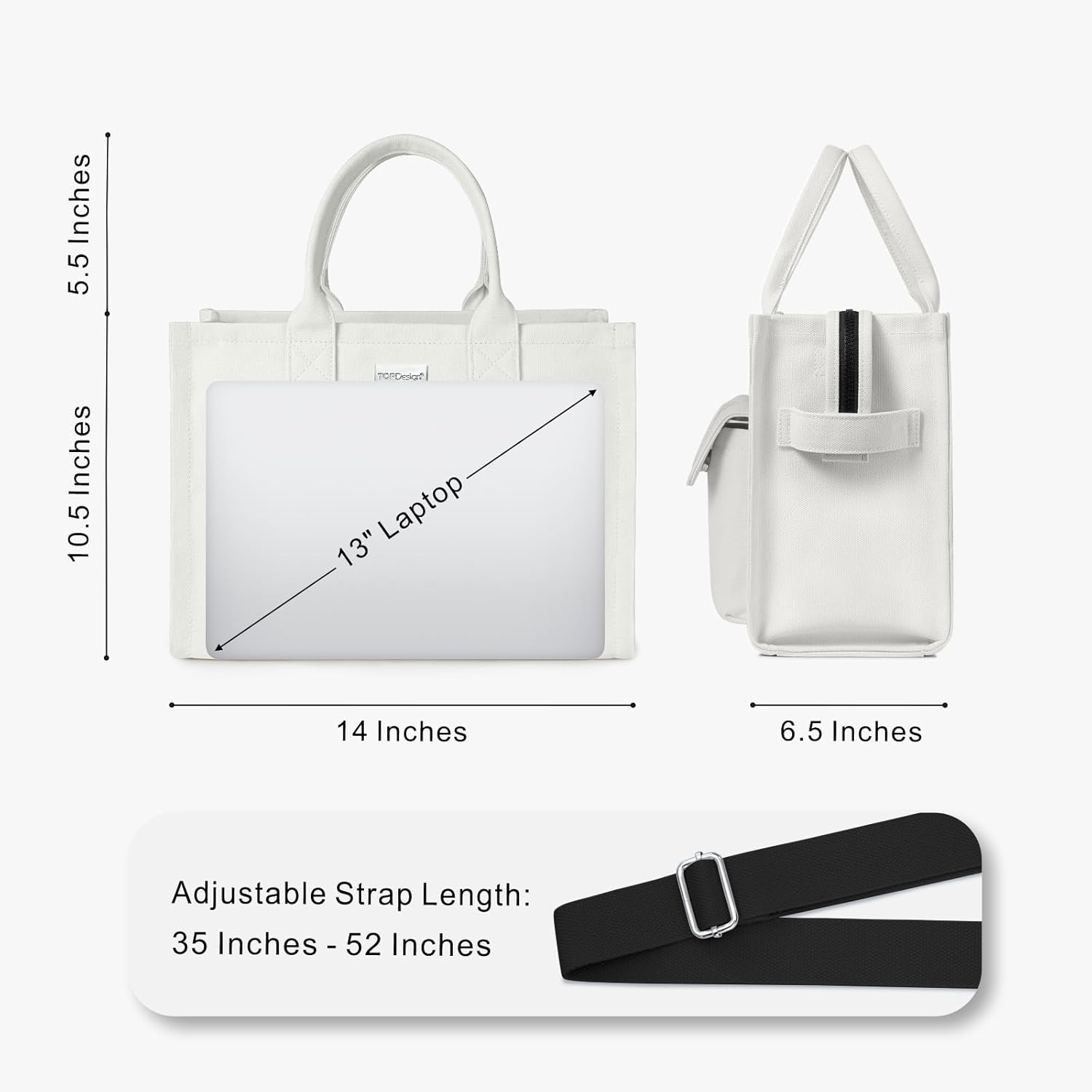 Heavy Duty Canvas Tote Bag for Women Handbag with Pockets