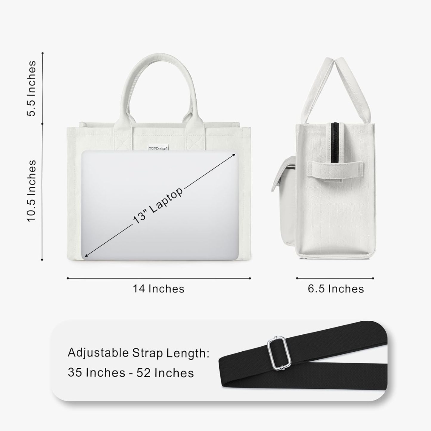 Heavy Duty Canvas Tote Bag for Women Handbag with Pockets