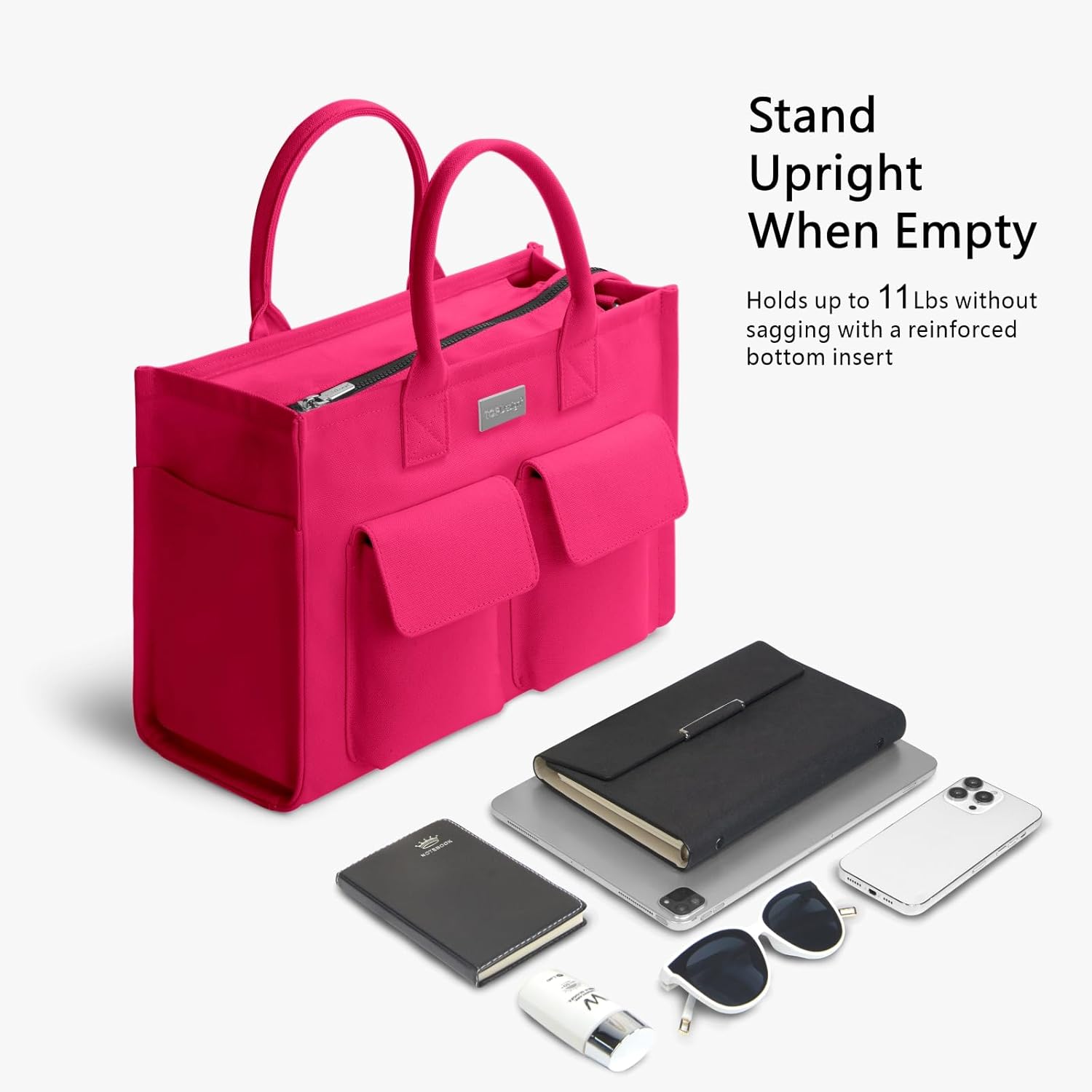Heavy Duty Canvas Tote Bag for Women Handbag with Pockets