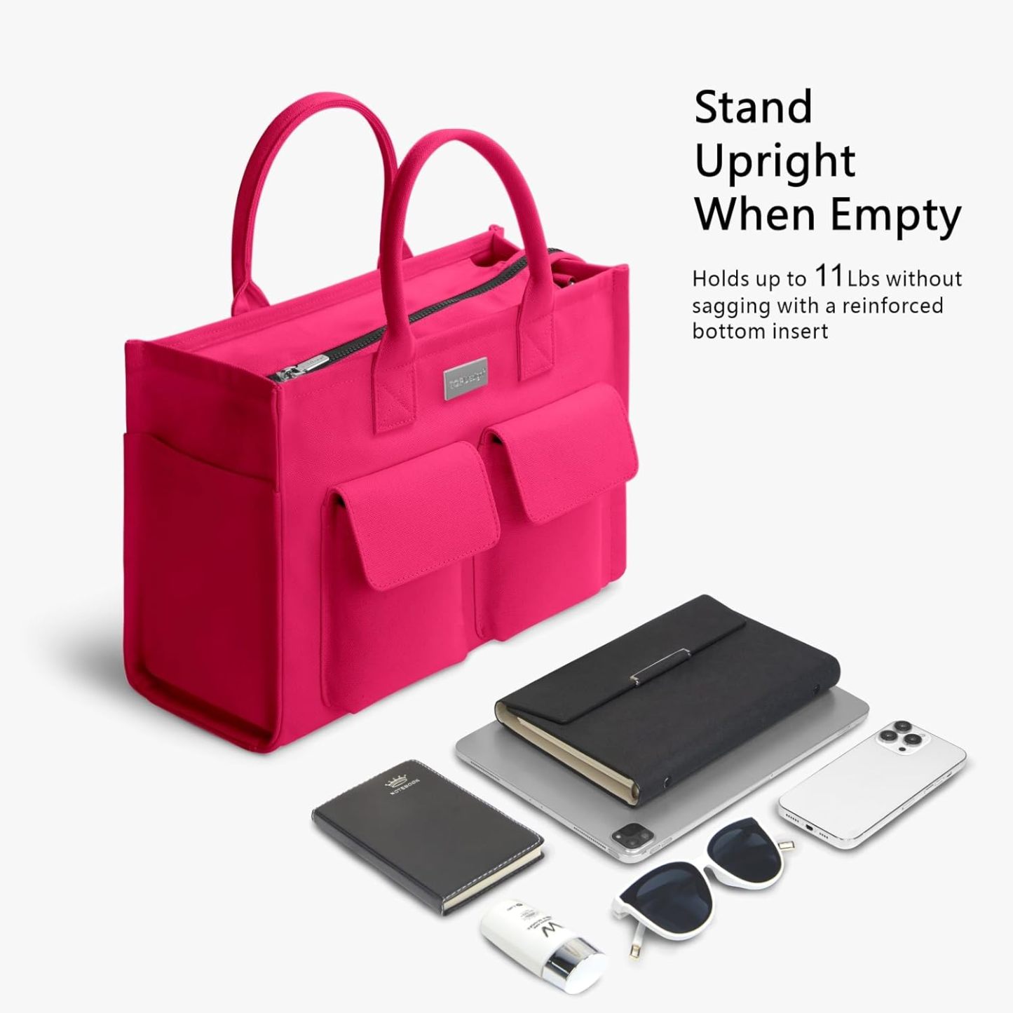 Heavy Duty Canvas Tote Bag for Women Handbag with Pockets