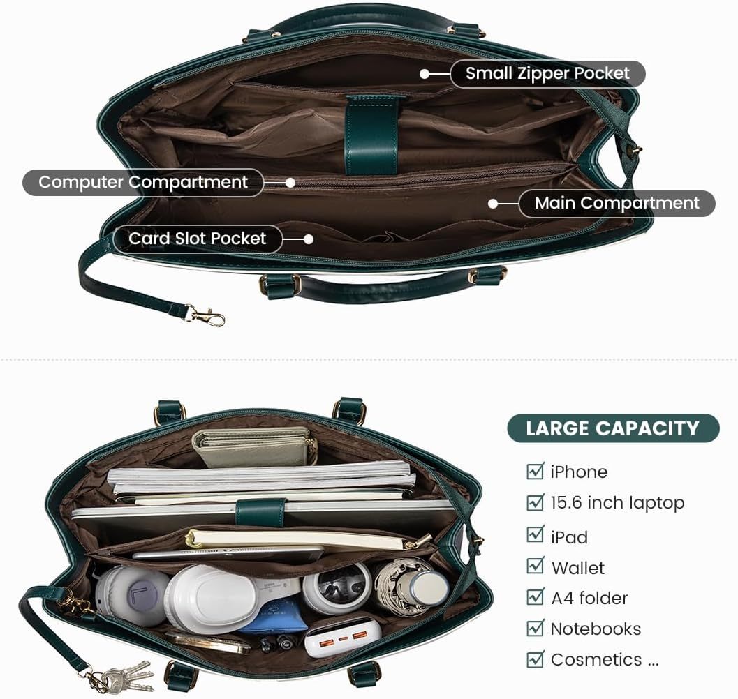 Laptop Tote Bag Waterproof Leather Computer Bags Business