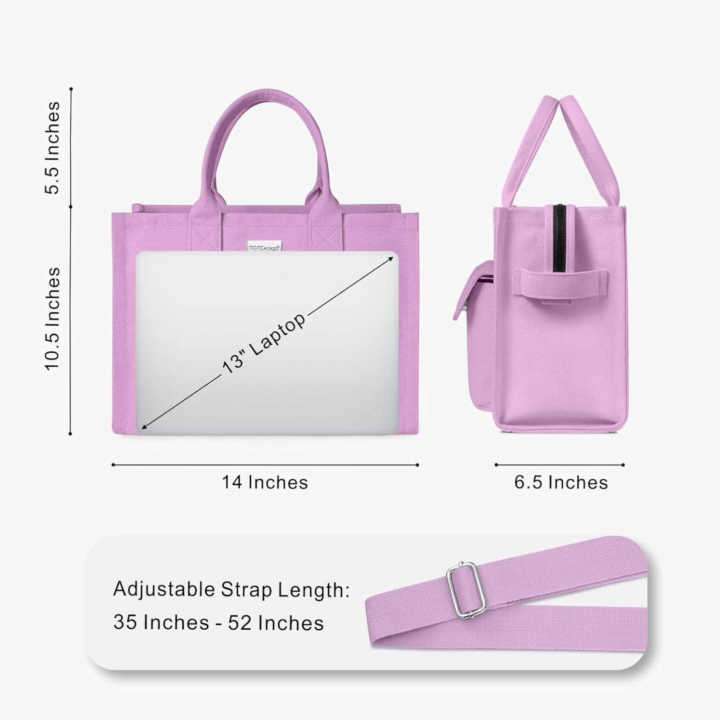 Heavy Duty Canvas Tote Bag for Women Handbag with Pockets