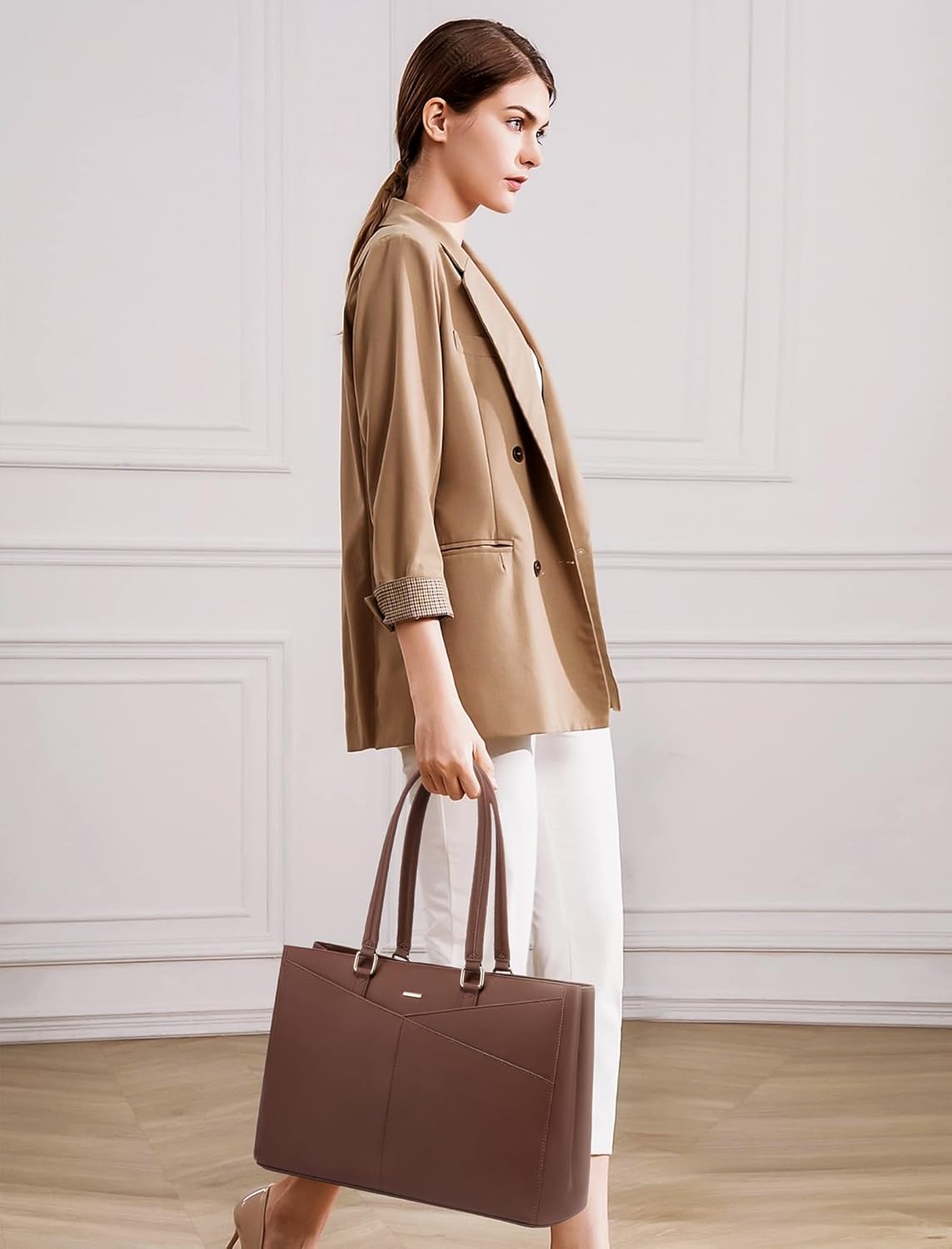 Laptop Tote Bag Waterproof Leather Computer Bags Business