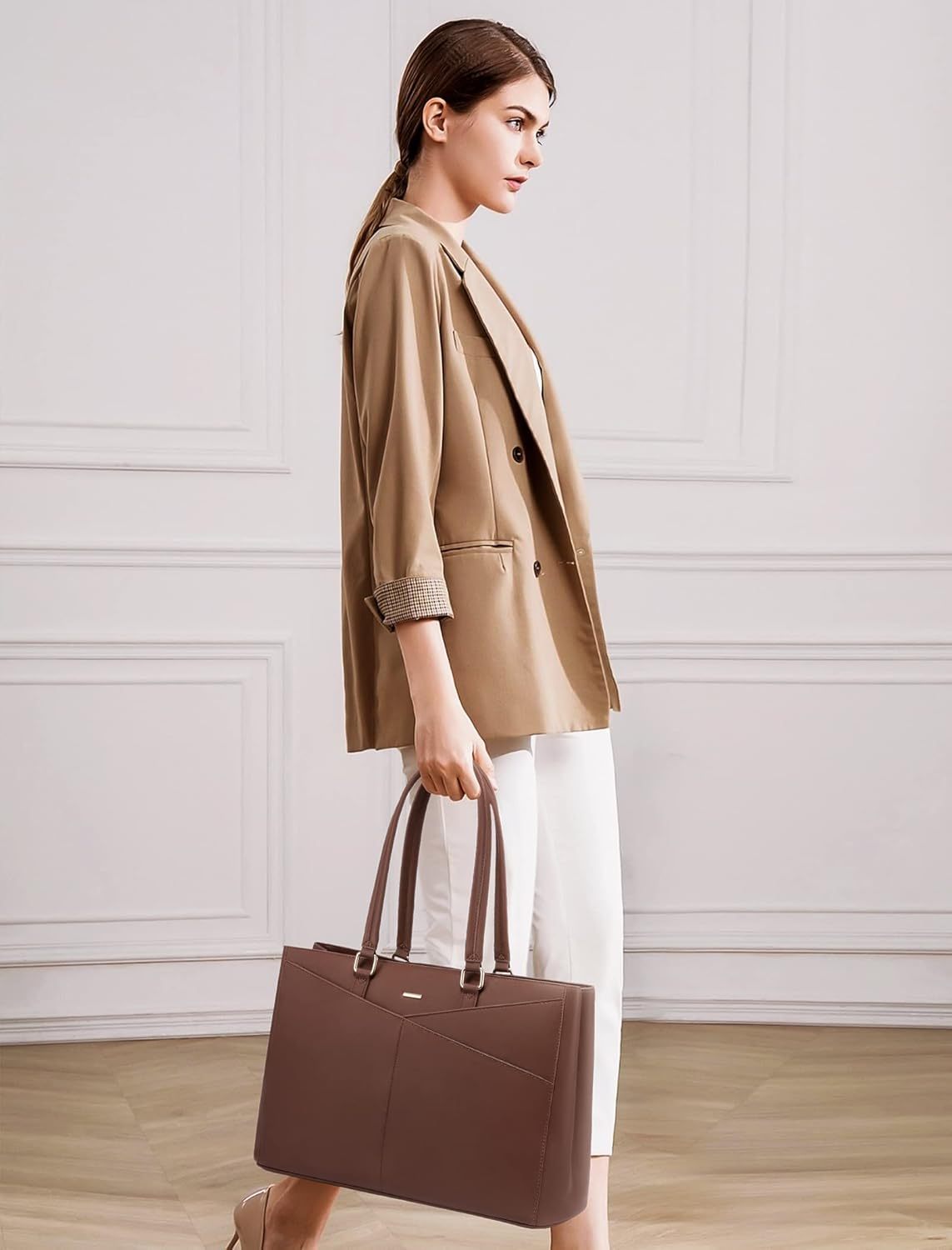 Laptop Tote Bag Waterproof Leather Computer Bags Business