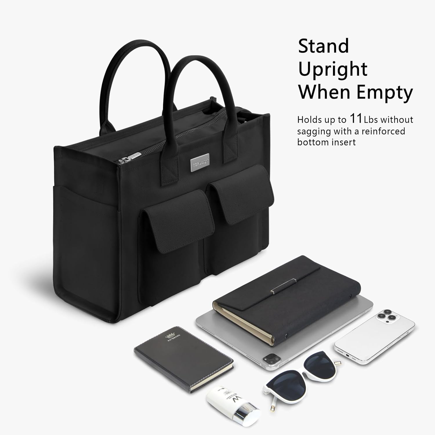 Heavy Duty Canvas Tote Bag for Women Handbag with Pockets