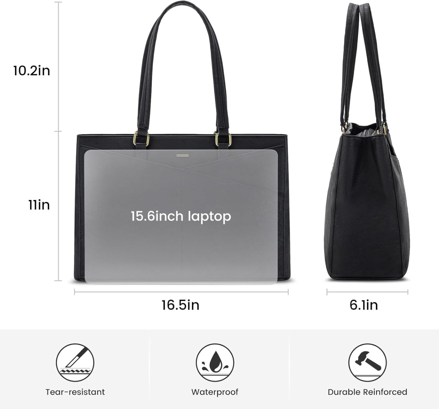 Laptop Tote Bag Waterproof Leather Computer Bags Business