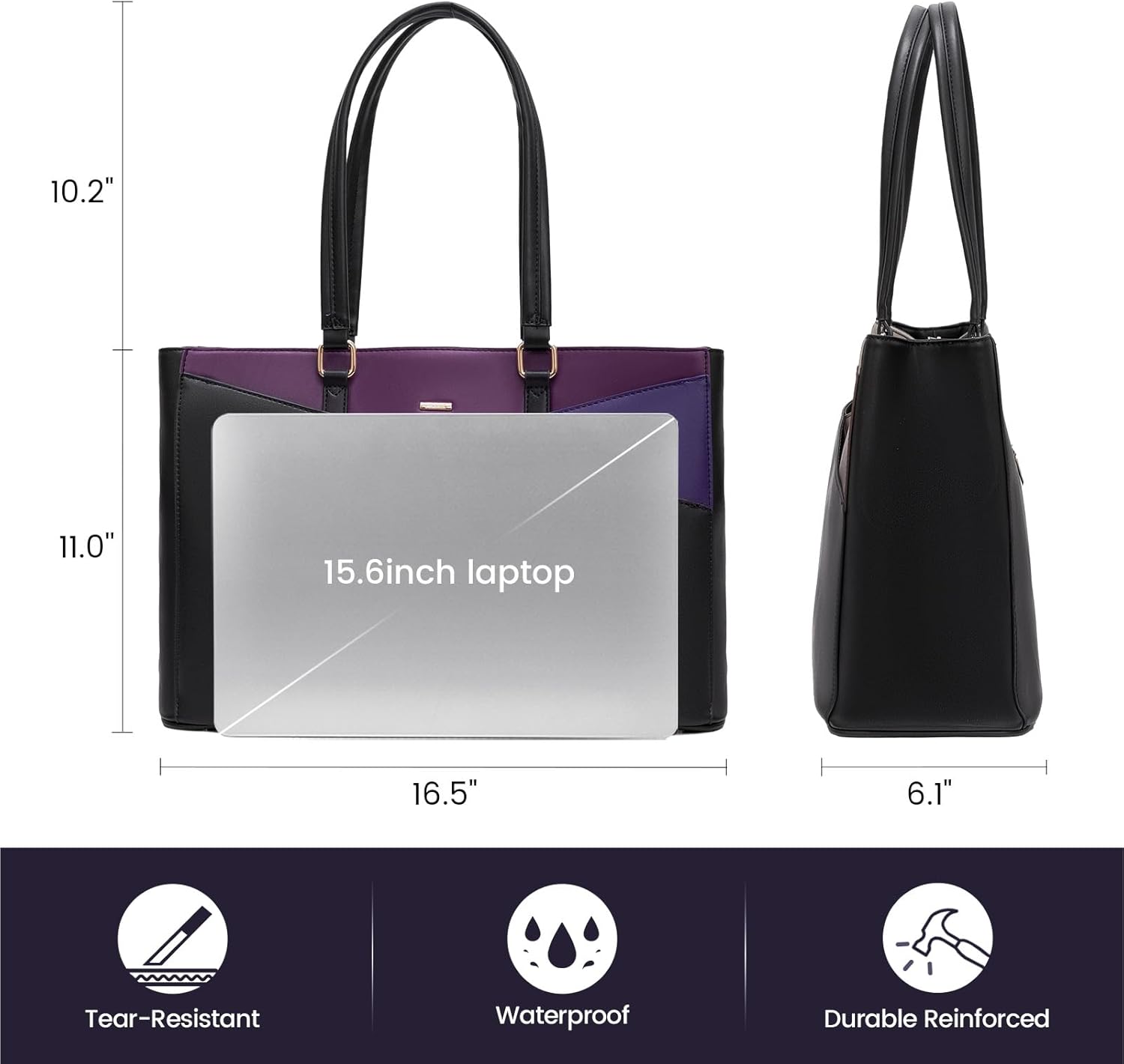 Laptop Tote Bag Waterproof Leather Computer Bags Business