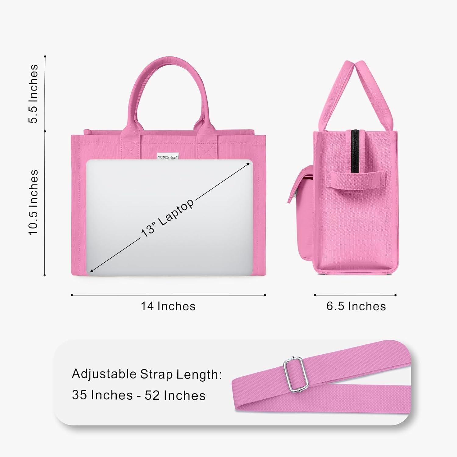 Heavy Duty Canvas Tote Bag for Women Handbag with Pockets