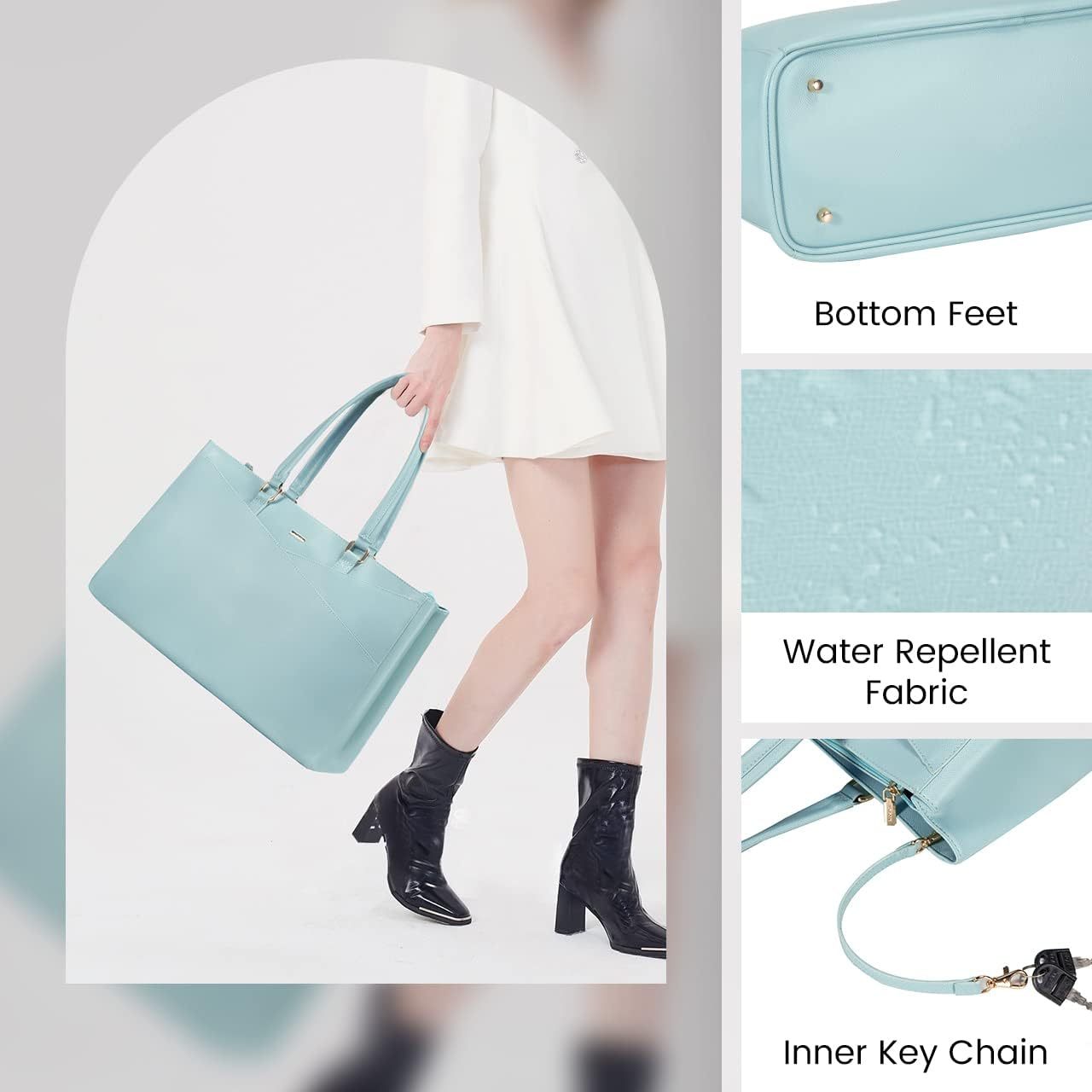 Laptop Tote Bag Waterproof Leather Computer Bags Business