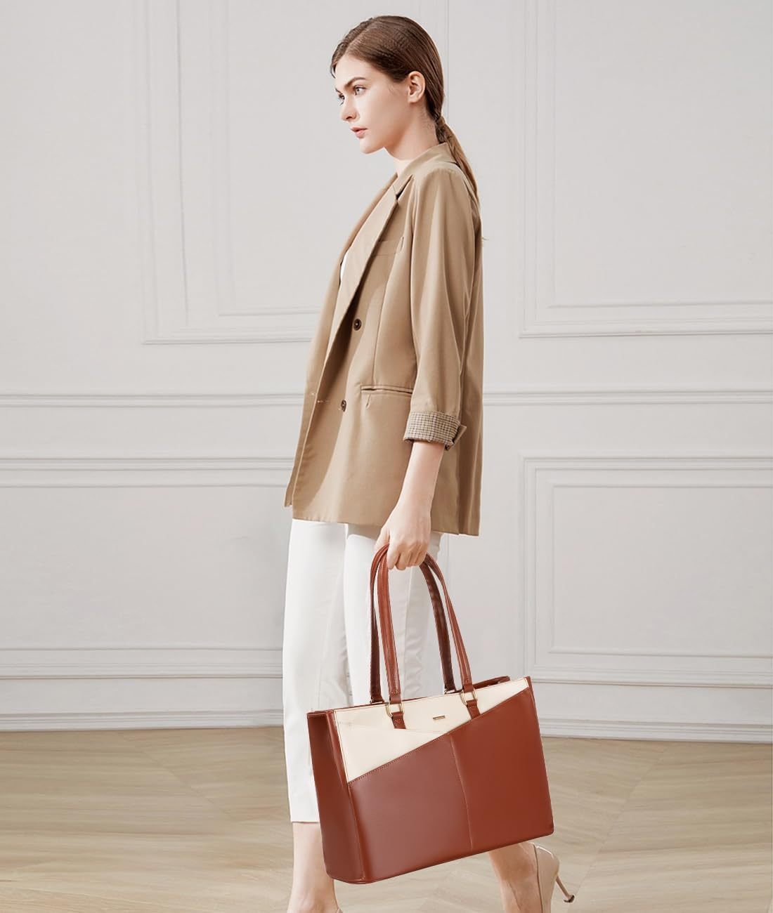 Laptop Tote Bag Waterproof Leather Computer Bags Business